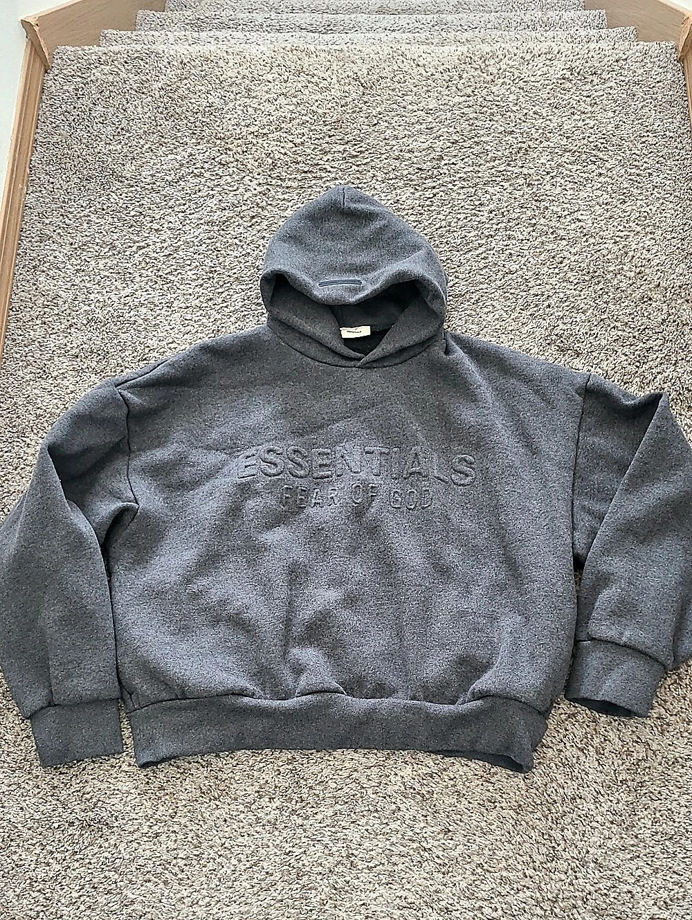 Fear of God Essentials Applique Logo Hoodie Pullover Hoodie Gray Large